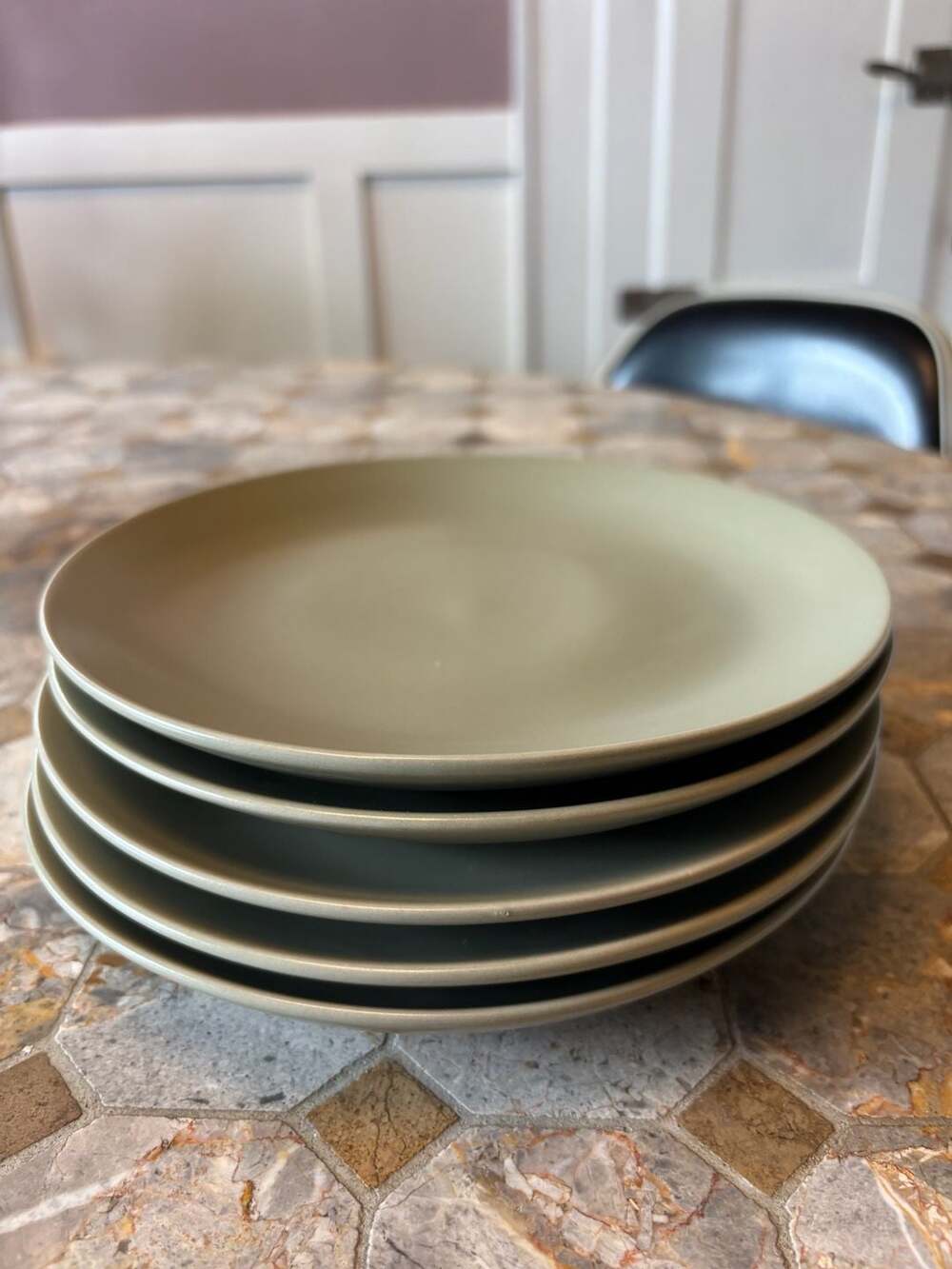 IKEA FÄRGKLAR Matte Green Salad Plate 7 7/8 inch - 5 Plates